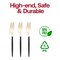 Gold with Black Handle Moderno Disposable Plastic Dinner Forks (240 Forks)